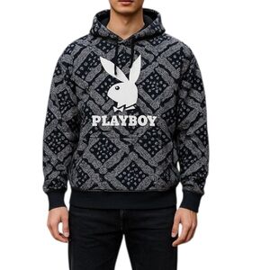 🏷️Playboy Black and White Hoodie Small In Good Condition